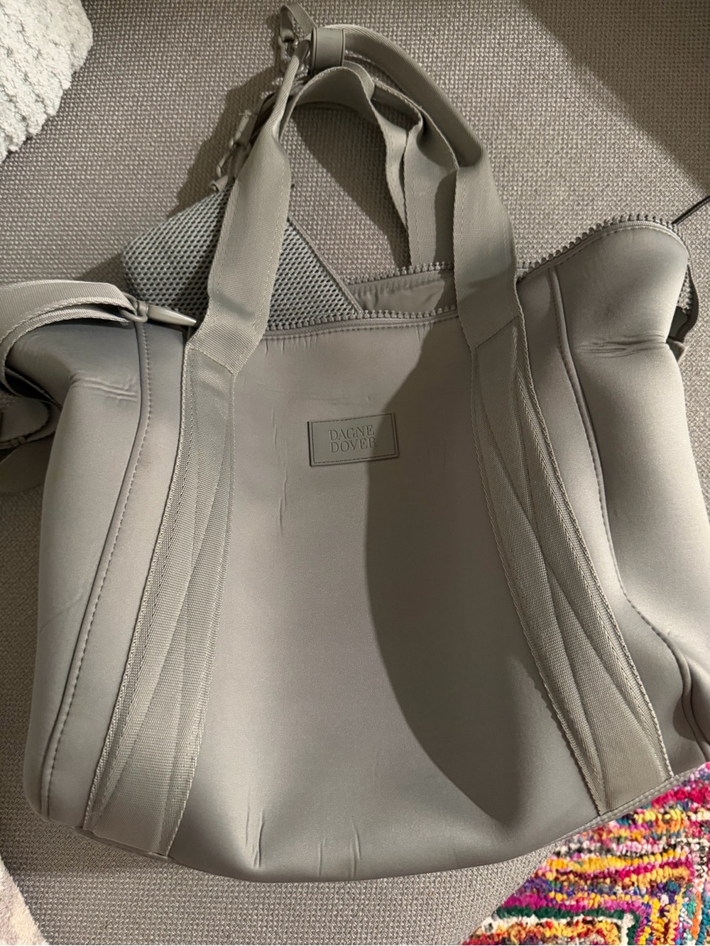 Dagne Dover Light Grey Neoprene Tote